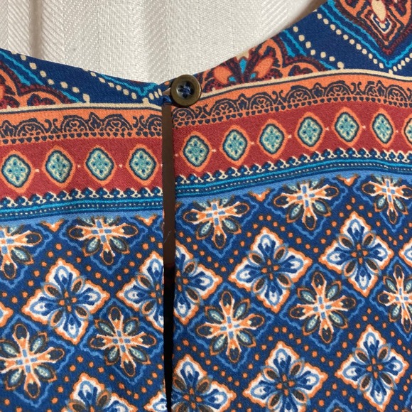 Forever 21 Womens Blue Orange Boho Medallion Print Cami Tank Top M Festival - Picture 4 of 6